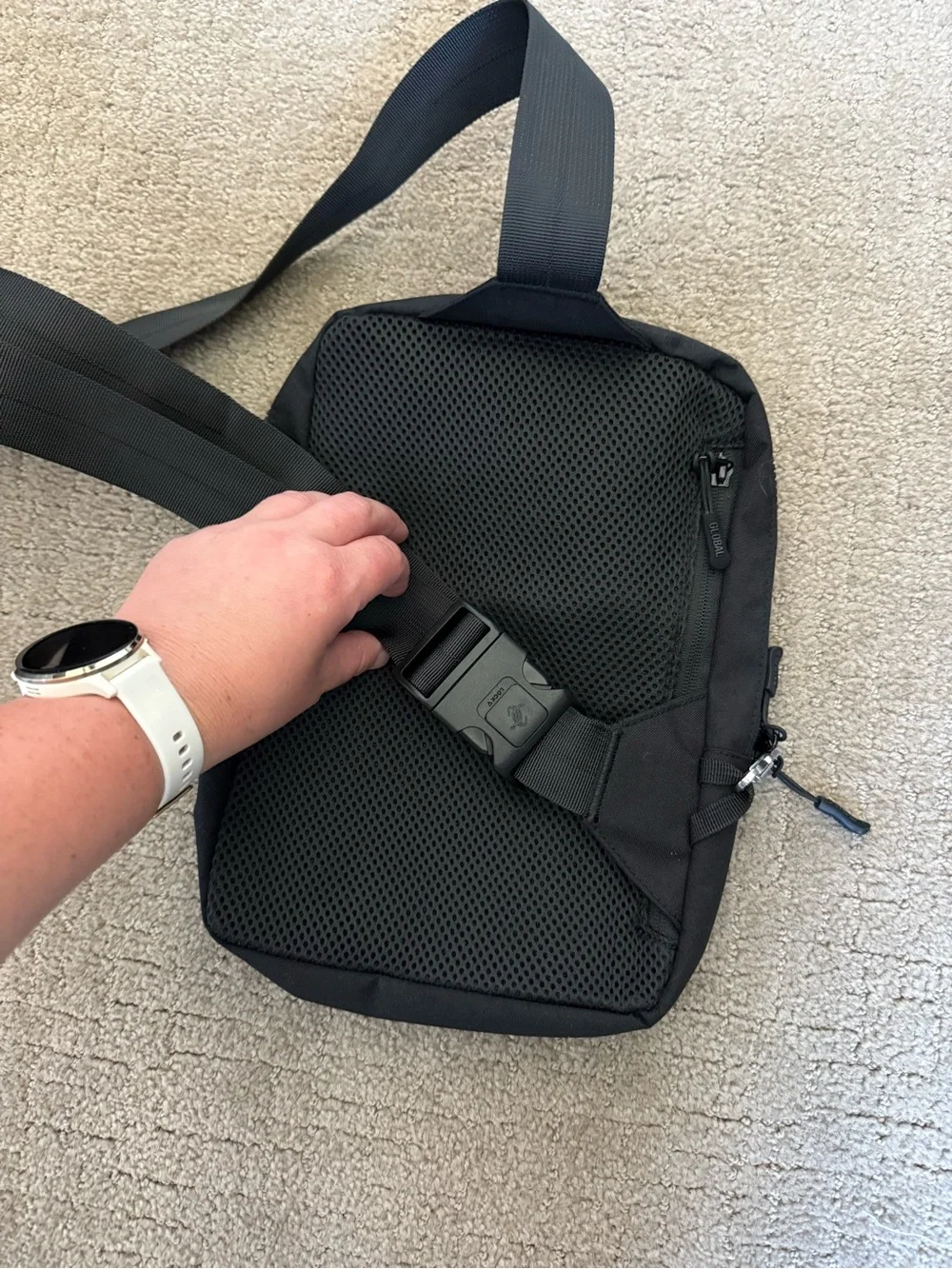 Concept Anti Theft Sling Bag Black Crossbody Travel Bag Multiple Pockets NWT 2